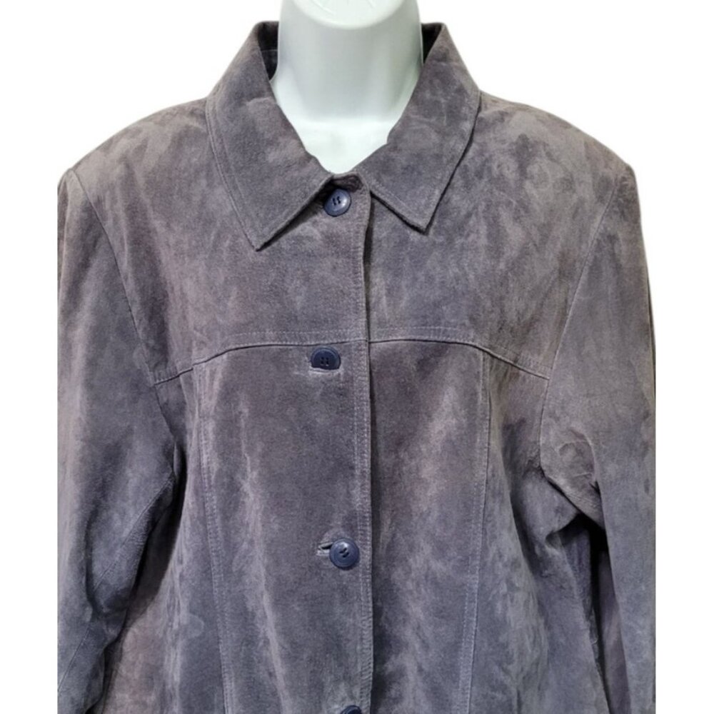 VTG Atelier by BB Thomas Suede Leather Jacket XL Button‎ Western Luxe Soft